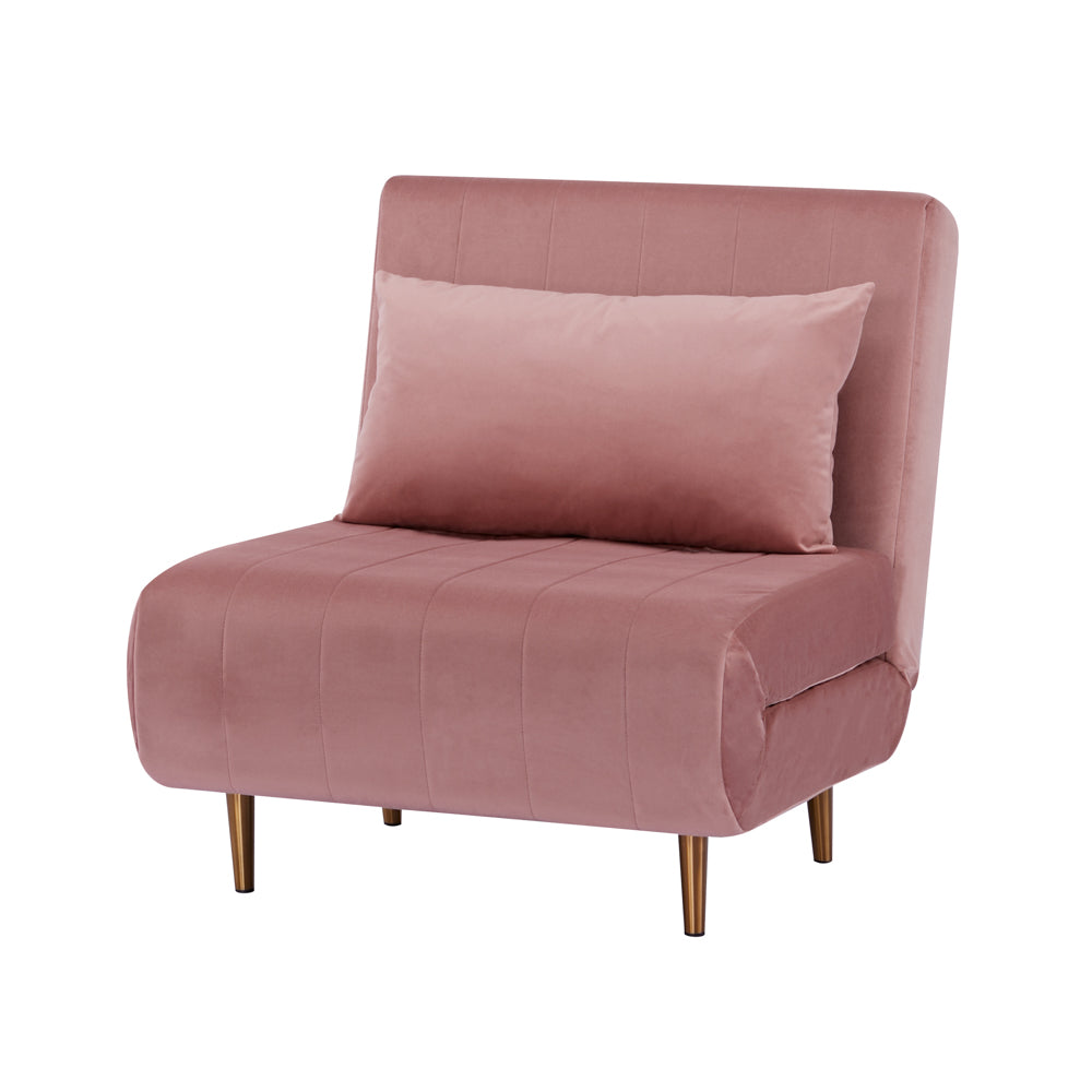 Bessie Single Sofa Bed Blossom Pink The King Oak