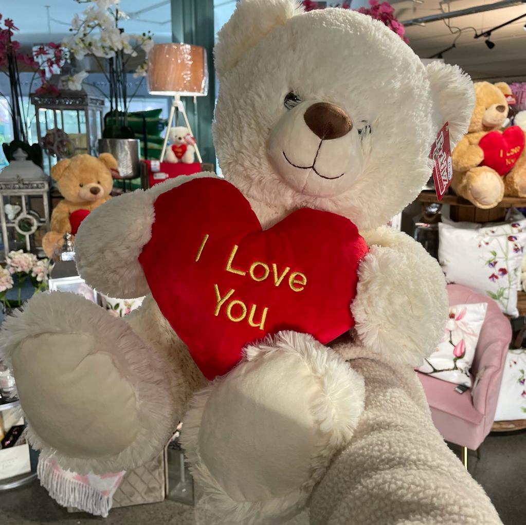 Large Cream 'I Love You' Teddy Bear – The King Oak